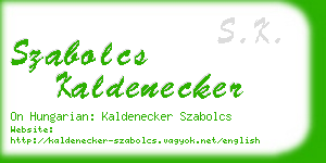 szabolcs kaldenecker business card